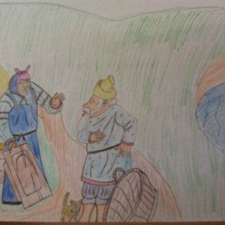 рисунок к "Сказке о рыбаке и рыбке" А.С. Пушкина