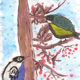 Прилетели зимующие птицы