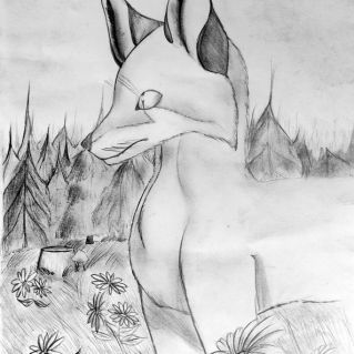 Лиса в лесу