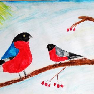 Снегири зимой