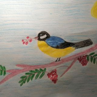 Синица на ветке