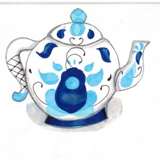 Чайник с росписью "Гжель"