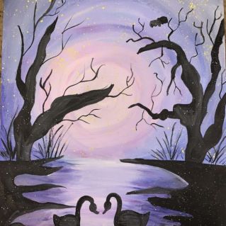 Лебединое танго на закате