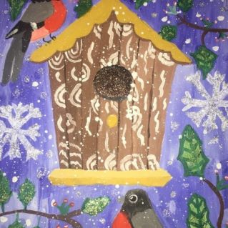 Славят зиму снегири