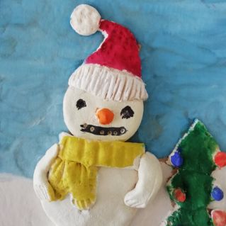 "Снеговик из солёного теста"