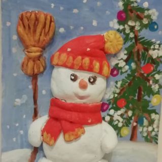 "Снеговик из солёного теста"