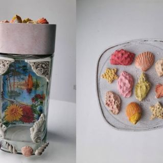 "Декупаж стеклянной банки"