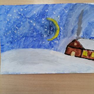 Зима в деревне.