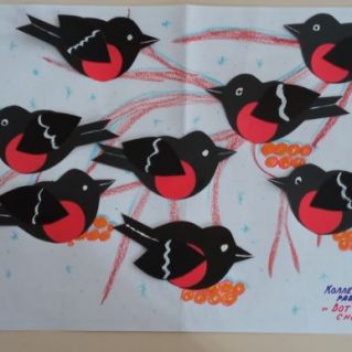 Вот на ветки снегири