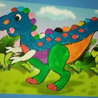 "Динозавр" техника пластилинография