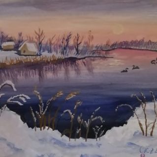 "Наше озеро зимой "