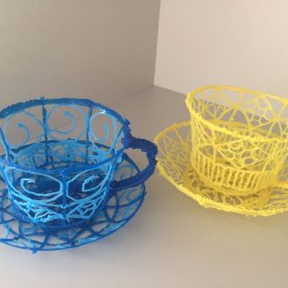 "Чайная пара" выполнена 3D - ручкой