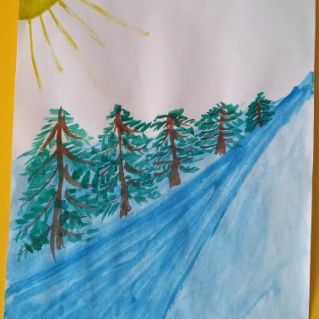 Рисунок " Зимняя дорога"