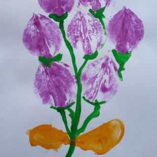 Цветочное настроение               (акварель, луковица, картон)