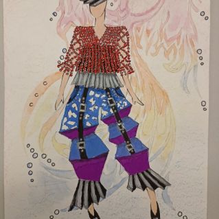 "Тайга". Стилизация русского костюма. (Нетрадиционные материалы)