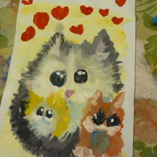 Кошка с котятами