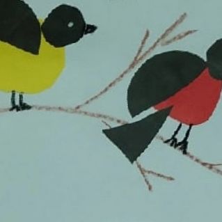 Снегирь и синичка во дворе