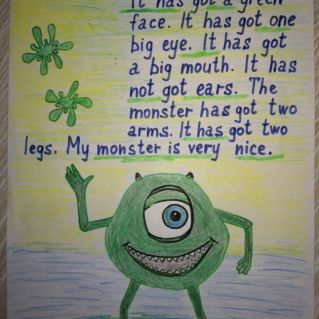 Проектная работа  по английскому языку на тему: "My  funny monster"
