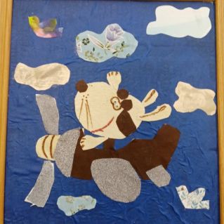 "Первый полёт"(аппликация из ткани)