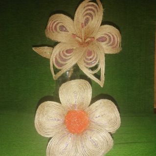 "Цветочная фантазия" (Джут, джутовая филигрань)