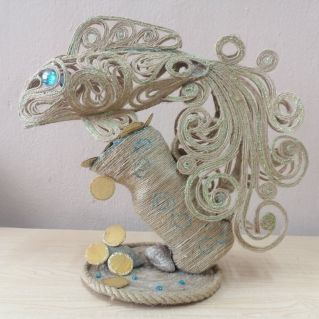 "Золотая рыбка" (джутовая филигрань)