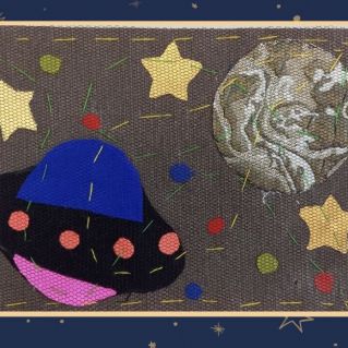 Аппликация из ткани «Таинственная планета»