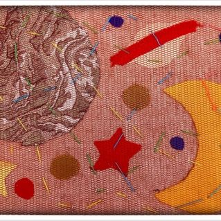 Панно -аппликация из ткани " Галлактика"