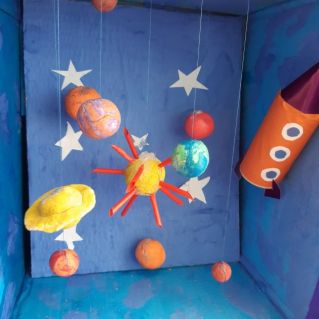 "Полет в открытый космос" (коллективная работа)