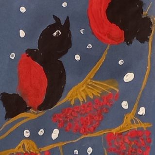 Снегири на рябине