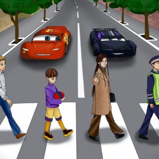 рисунок "Зебра - друг пешехода"