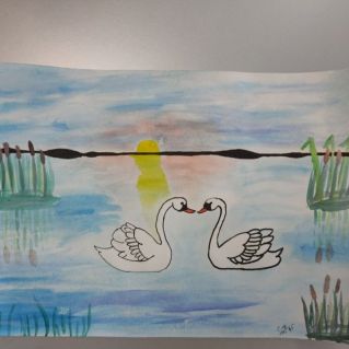 Рисунок " Лебеди"