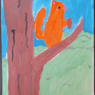 Белка на дереве