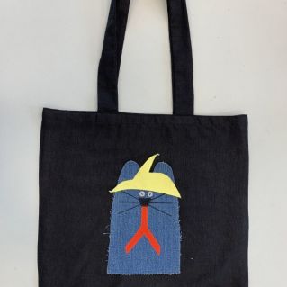 Сумка- шоппер из льна с аппликацией