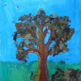 Аппликация из листьев "Дерево"