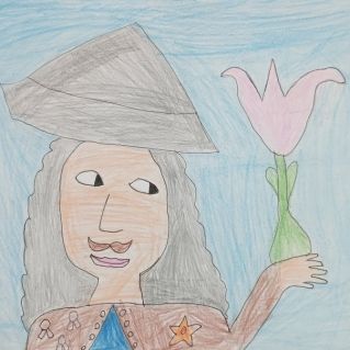 рисунок "Петр I привез в Россию тюльпаны"