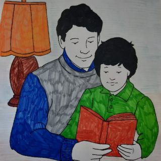 рисунок "С праздником, папы"