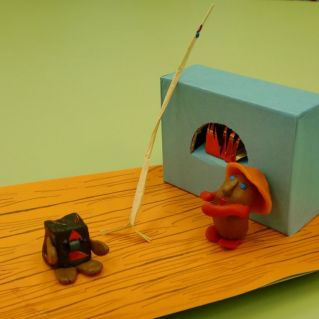 "Соломинка,уголек и боб"