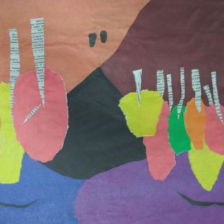 "Осень". Аппликация из бумаги.