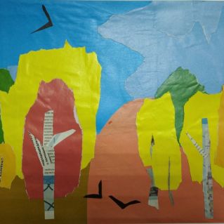 "Золотая осень". Аппликация из цветной бумаги.