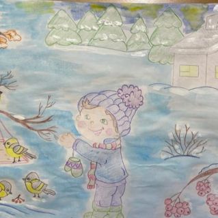 Коллективная работа "Кормление птиц"