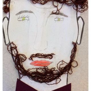 Портрет папы в технике "Ниткография"