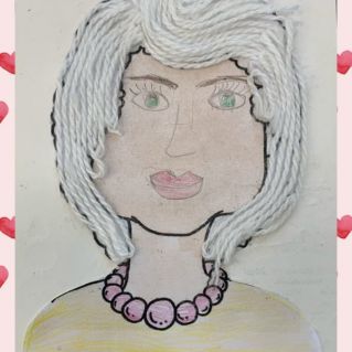 Поделка в смешанной технике «Портрет мамы»