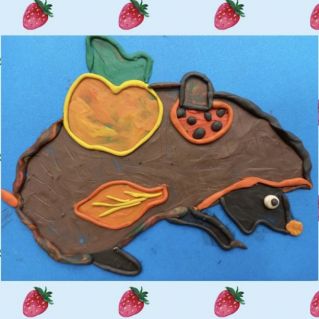 «Ёжик» в технике «пластилинография»