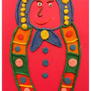 Панно из пластилина " Матрешка"