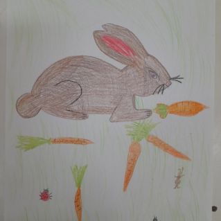 Зайчик любит морковку