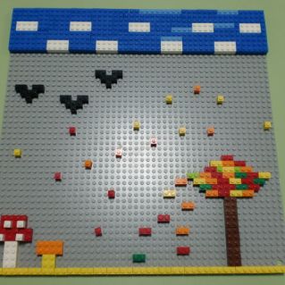 Осенний пейзаж из конструктора "LEGO"