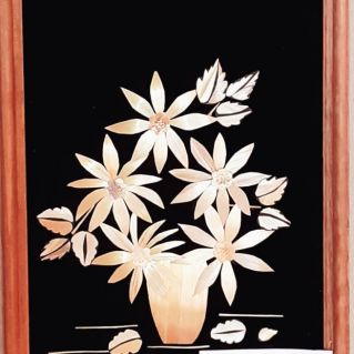 Аппликация из соломки "Ромашки для моей мамы"