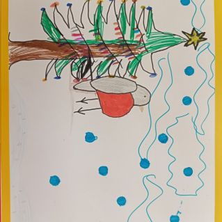 Снегирь на праздник прилетел.