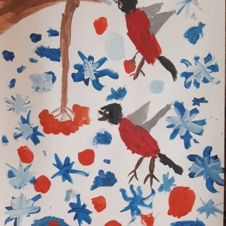 "Снегири в лесу"