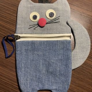Пенал из джинсовой ткани «Котик»